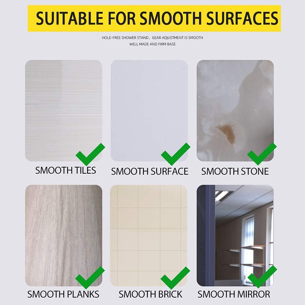 Bafeel Shower Head Holder Suction Cup Handheld Bracket Chrome Silver