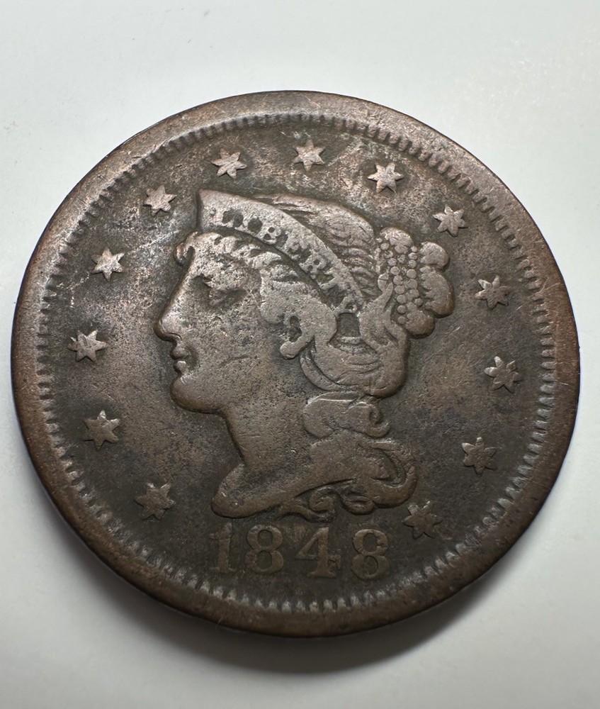 1848 Large Cent Nice Original Fine CHRC