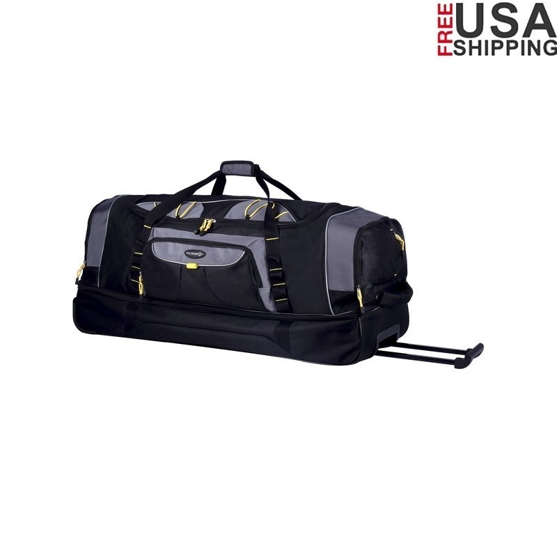 36" 2-Section Drop-Bottom Rolling Duffel Telescopic Handle Rolling Extra Large