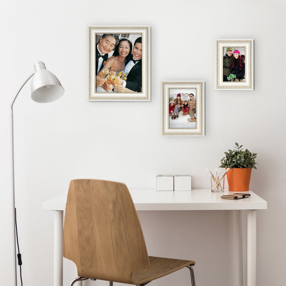 5x7 White Ornate Decorative Tabletop Picture Frame