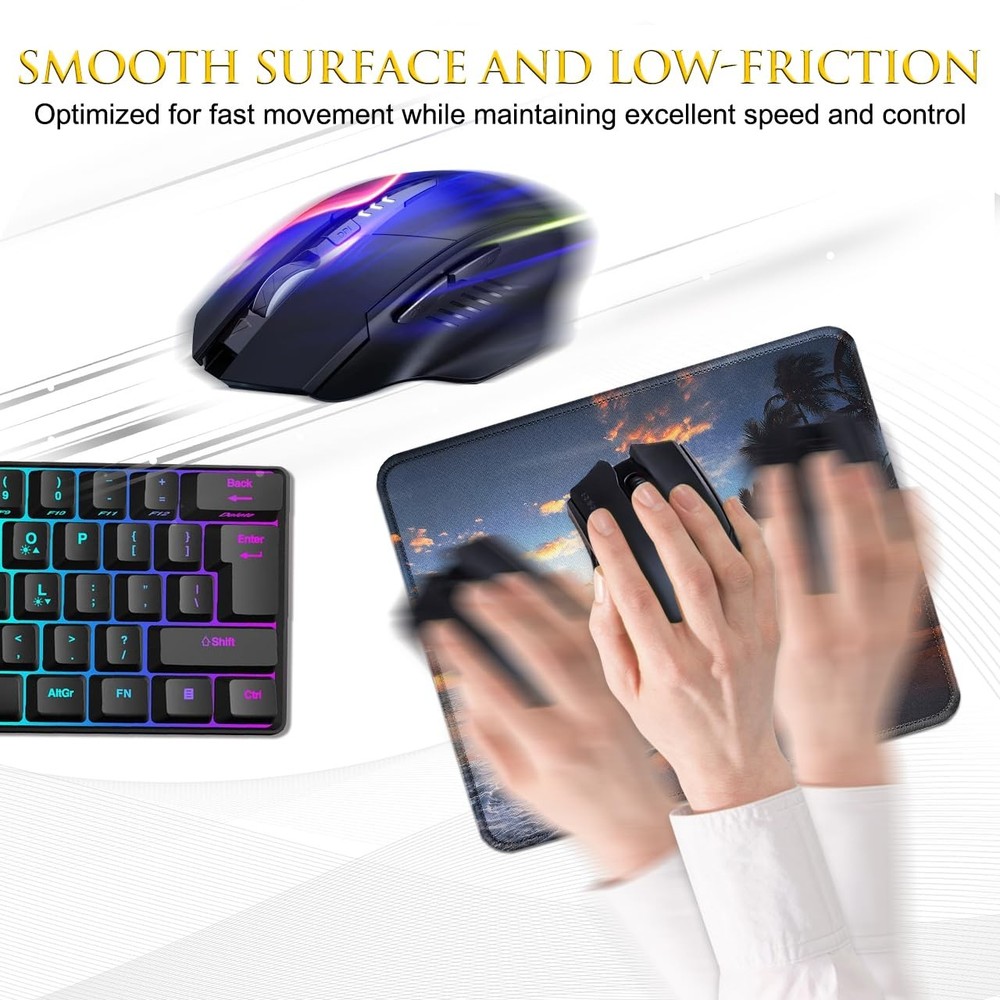 Mouse Pad with Non-Slip Rubber Base, Premium-Textured & Washable Computer Mousep