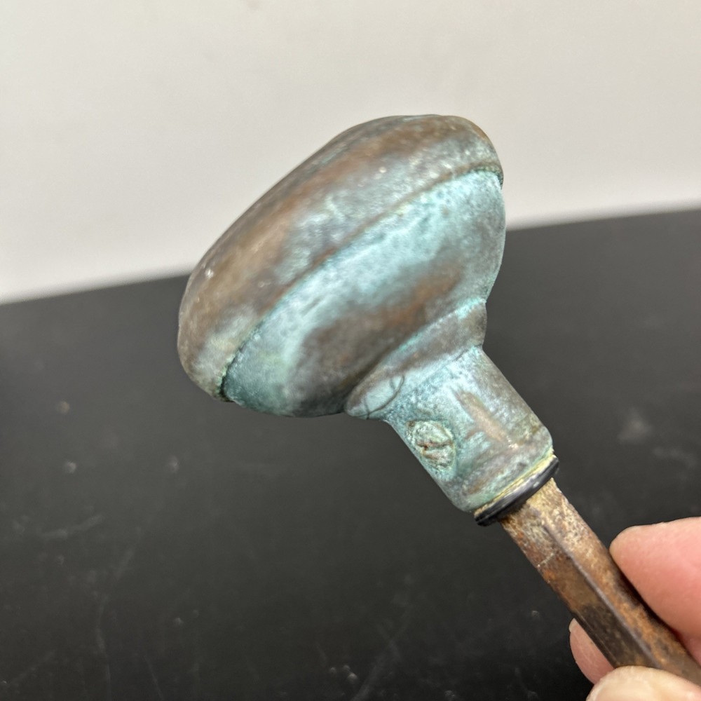 Vintage Solid Brass Door Knob With Spindle Classic Round Style