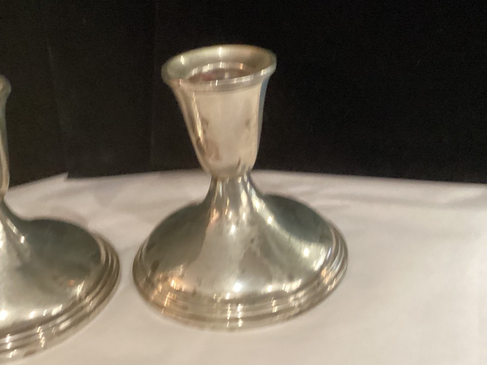 ANTIQUE AUTHENTIC SIGNED EMPIRE STERLING SILVER CANDLE STICKS MUST SEE NO RES