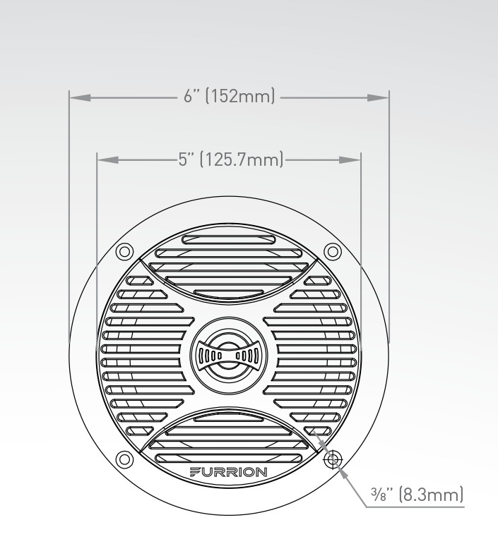 Furrion 5" Outdoor Marine Speakers Speaker RV Camper Trailer Boat Black 30 Watts