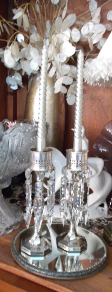 Fabulous Victorian Silver Candle Stick Toppers (2)