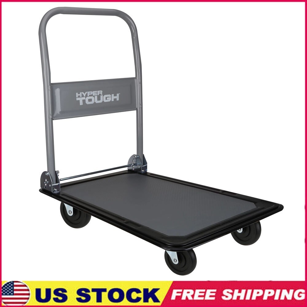 Utility Rolling Cart Warehouse Home Tools 300 Lbs Capacity Heavy Duty Foldable