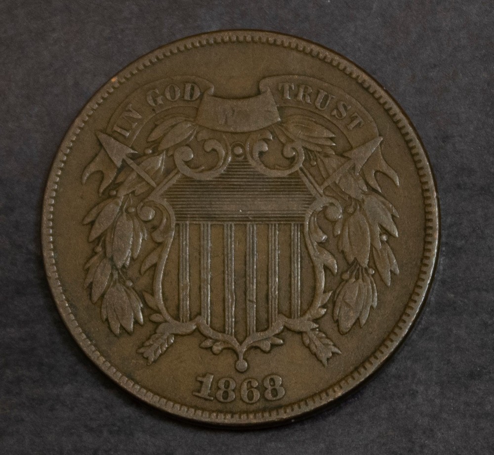 1868 Two Cent Piece VF  Lot 5123