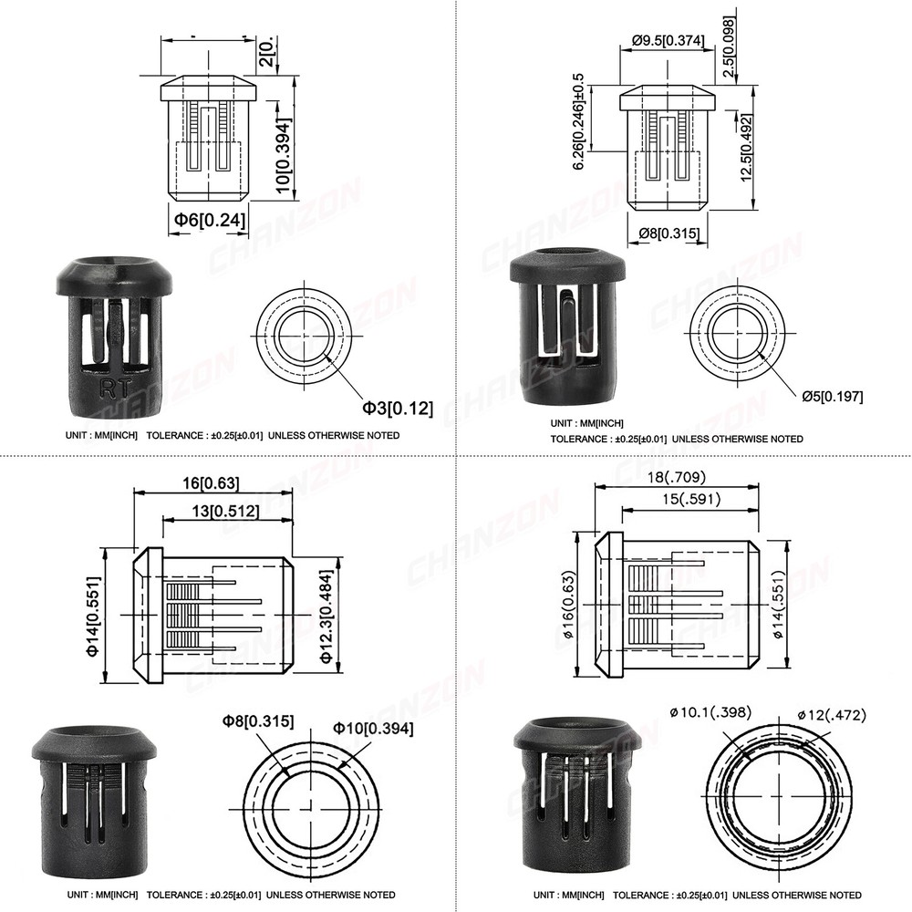 3mm 5mm 8mm 10mm Chrome Metal Silver Bezel LED Diode Holder Panel Mount Socket