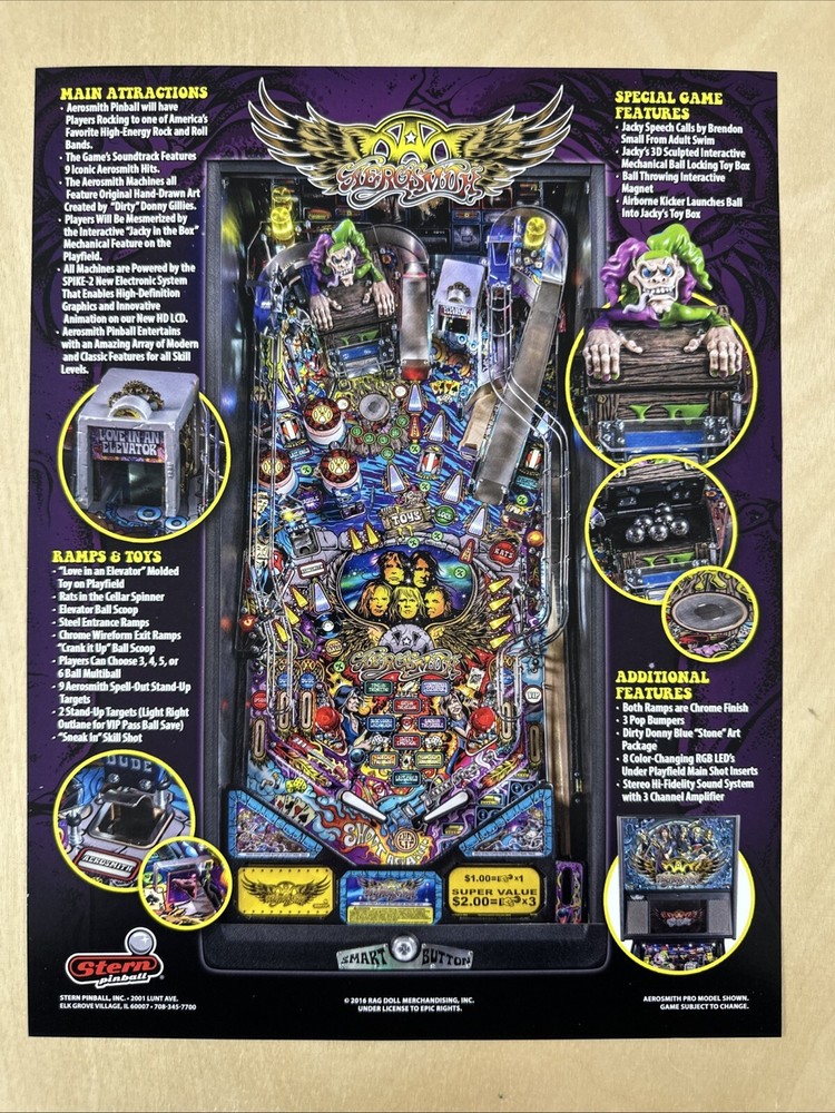 Stern Aerosmith Pro Pinball Flyer