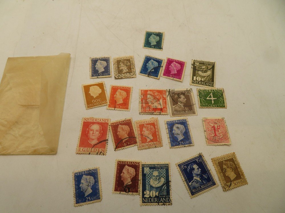 LOT 21   vintage netherlands stamps Queen Wilhemina  POSTMARKED