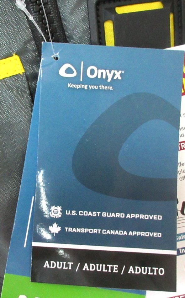 Onyx MoveVent Dynamic Life Jacket - Medium/Large Gray/Yellow - New-with-tags