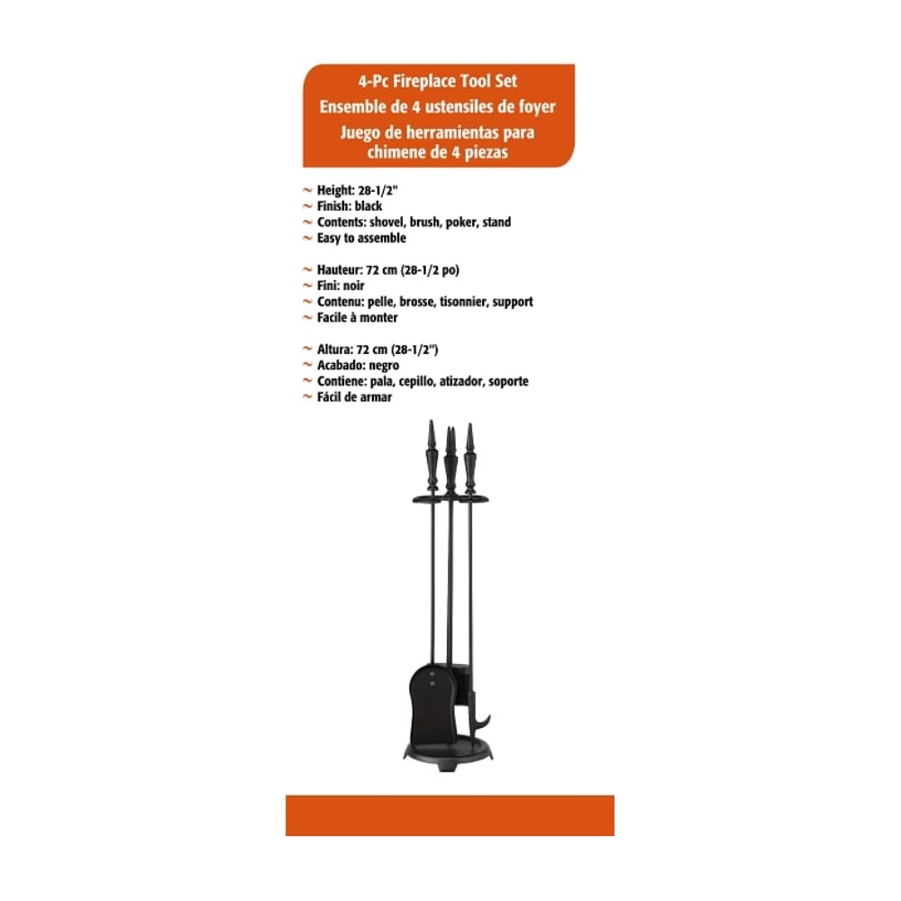 Rocky Mountain Goods Fireplace Tool Set Wrought Iron Black 29”-Long includes