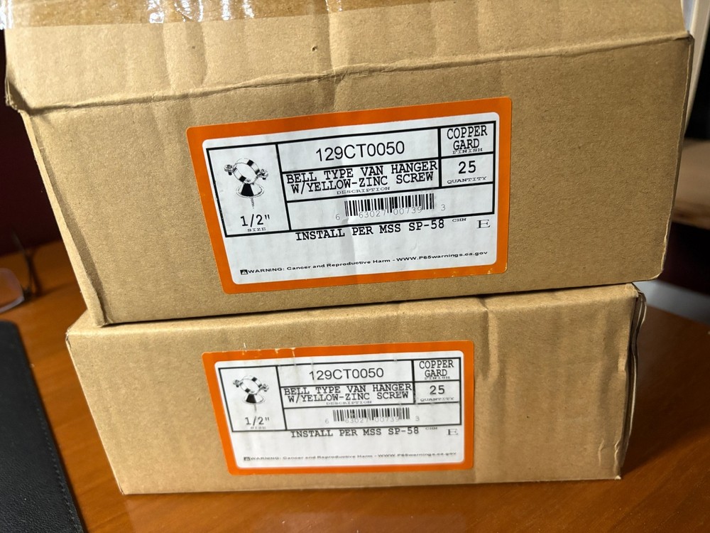 1/2" bell hanger for copper pipe & pex. Quantity 25