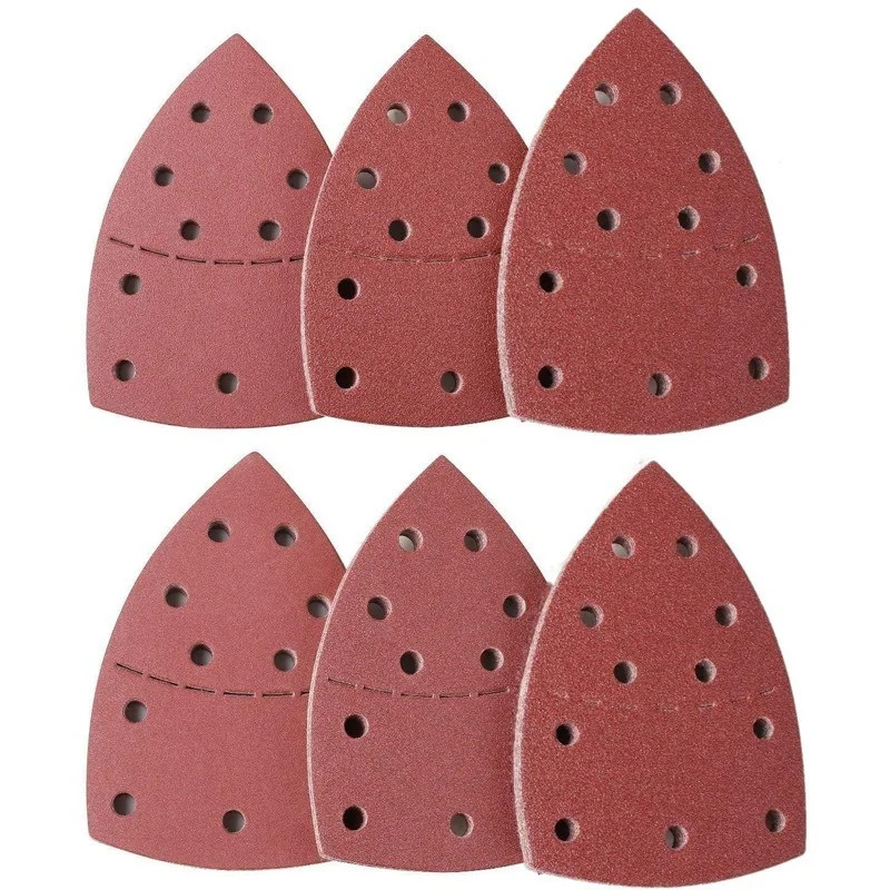 10pc Mouse Detail Sander Sandpaper 11 Holes Triangular Sanding Paper for Multi