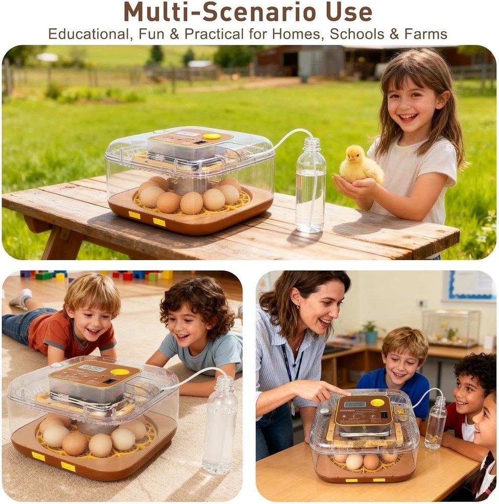 Series IV - 12-Egg Fully Automatic Incubator, Low Maintenance, Sensor-Based P...