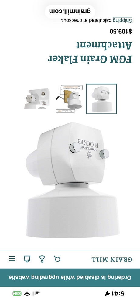 Wonder Mix FLOCKER Grain Flaker Attachment White
