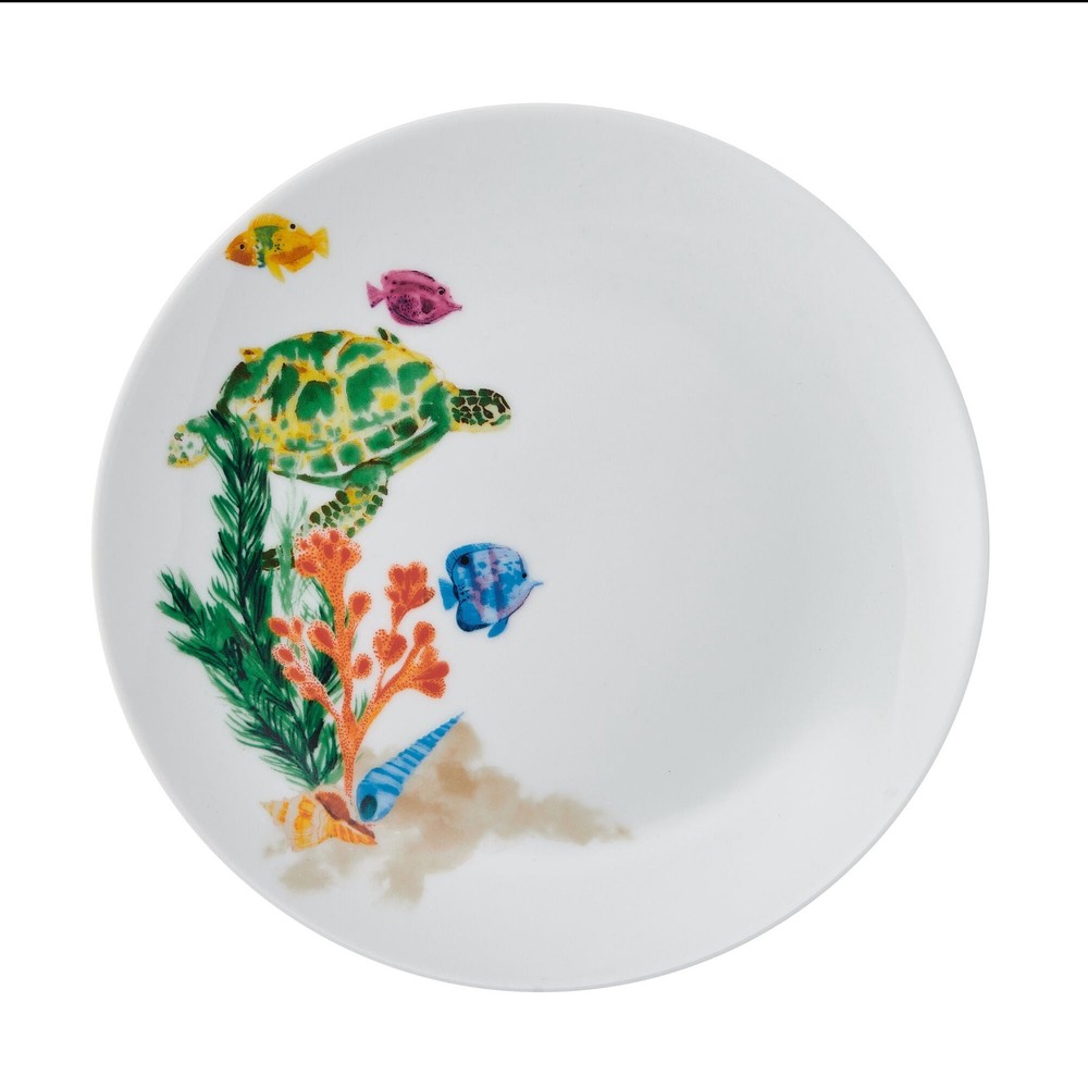 Studio Nova Underwater Life 12 Piece Porcelain Dinnerware Set White