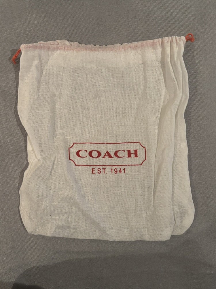 Coach small white dust bag 6x7”