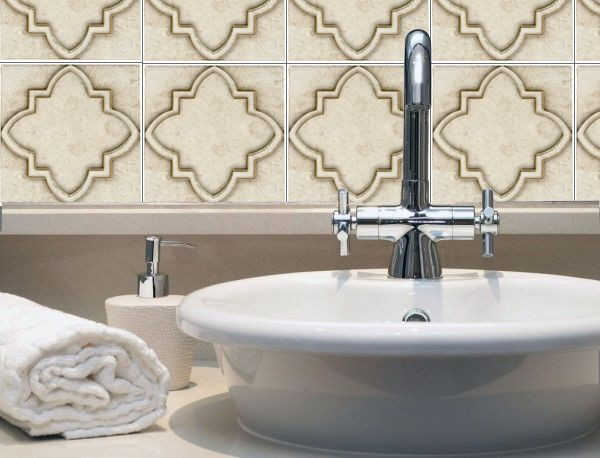 Tile Stickers for Kitchen Backsplash Floor Bath Removable Waterp: Moroccan NS004