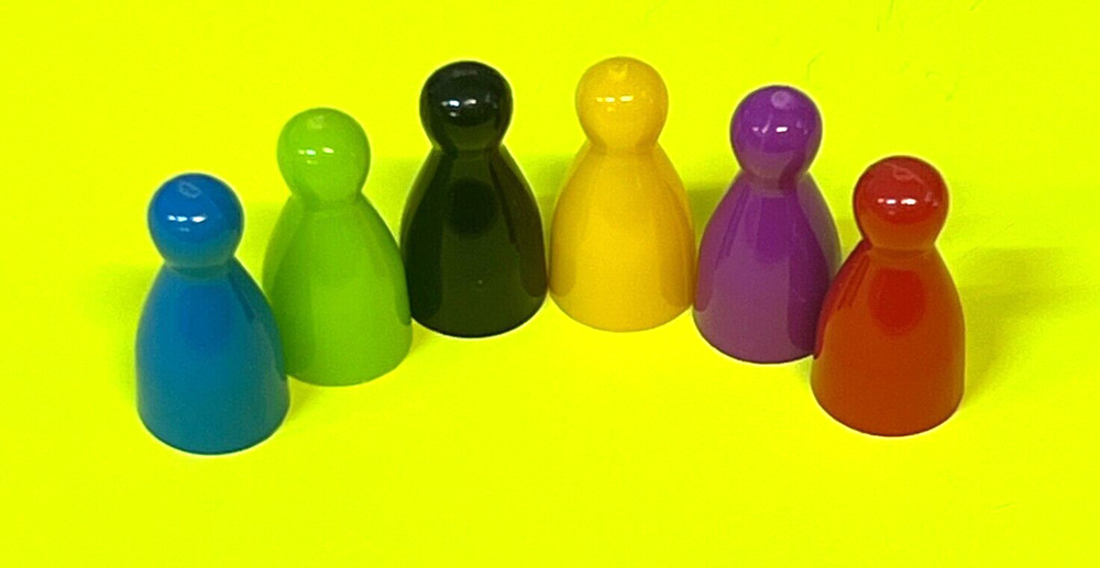 Board Game Replacement Pieces Parts - 6 Plastic Movers [G1-GX14]