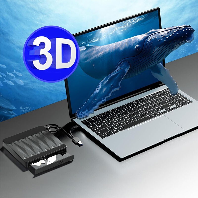 USB 3.0 External Blu ray Drive Portable CD DVD ROM Optical Drive Burner Player