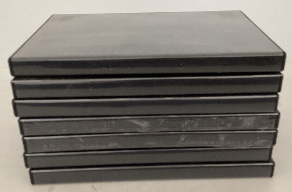 Lot Of 7 Black Empty DVD Cases Standard