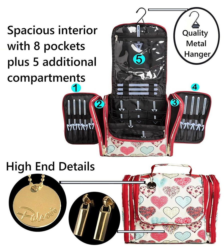 Palcovi Extra Large Capacity First Aid/Medicines Bag Organizer Pattern: Hearts