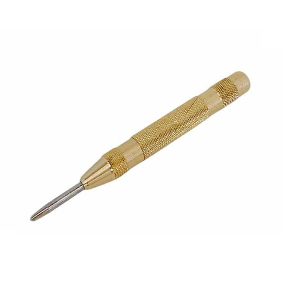 5" Automatic Brass Spring Loaded Center Hole Punch, Adjustable Tension Hand Tool