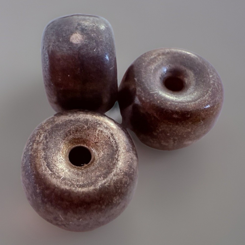Antique Sterling Silver Beads Qty:3