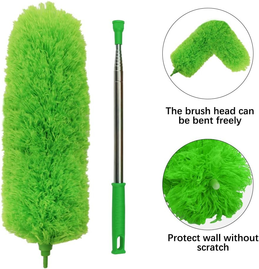 Microfiber Feather Duster Extendable Duster with 100 inches Extra Long Pole, Ben