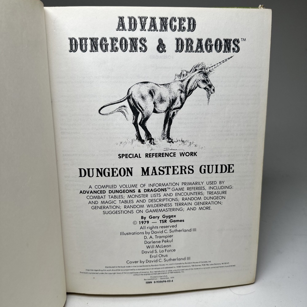 Dungeons & Dragons Advanced D&D Dungeon Master's Guide Revised Edition 1979