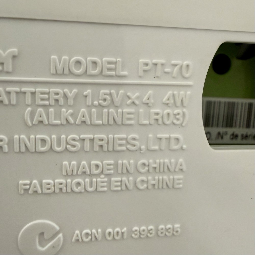 Brother P-Touch PT-70 Label Maker Printer Green & White Tested