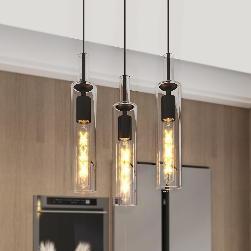 3 Pack Black LED Pendant Light Modern Ceiling Chandelier Kitchen Bedroom Fixture