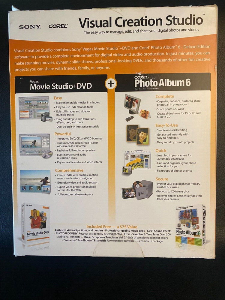 Sony Corel Visual Creation Studio SOFTWARE BRAND NEW FREE SHIPPING!!