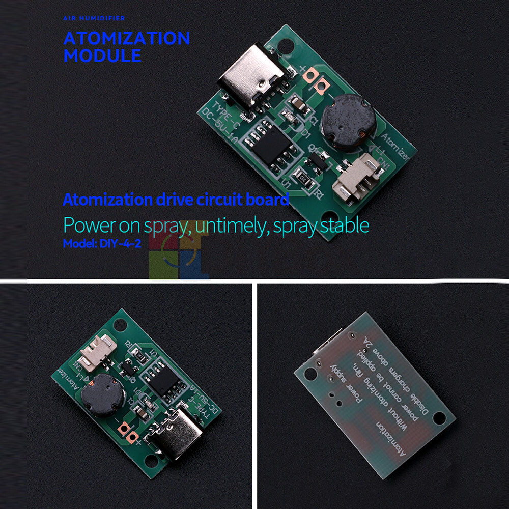 DIY Type-C Ultrasonic Mist Maker Atomizing Module Humidifier With Atomizer Sheet