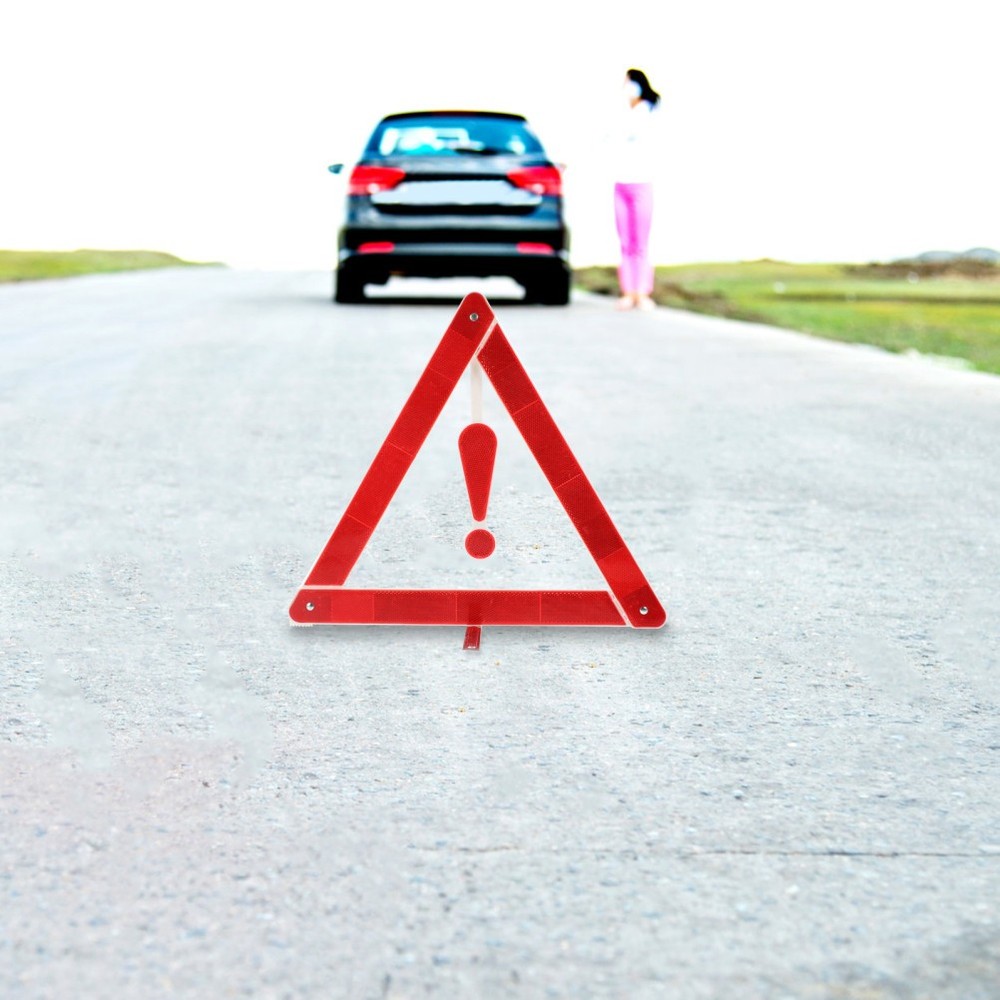 2PCS Reflective Warning Sign Foldable Triangle Car Hazard Breakdown Car Motor