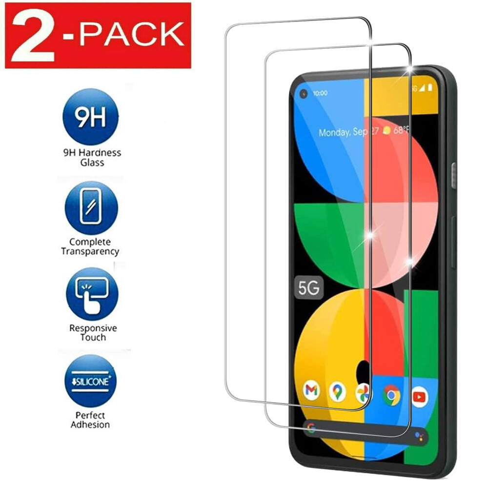 2Pack Premium Tempered Glass Screen Protector For Google Pixel 5 / 5a