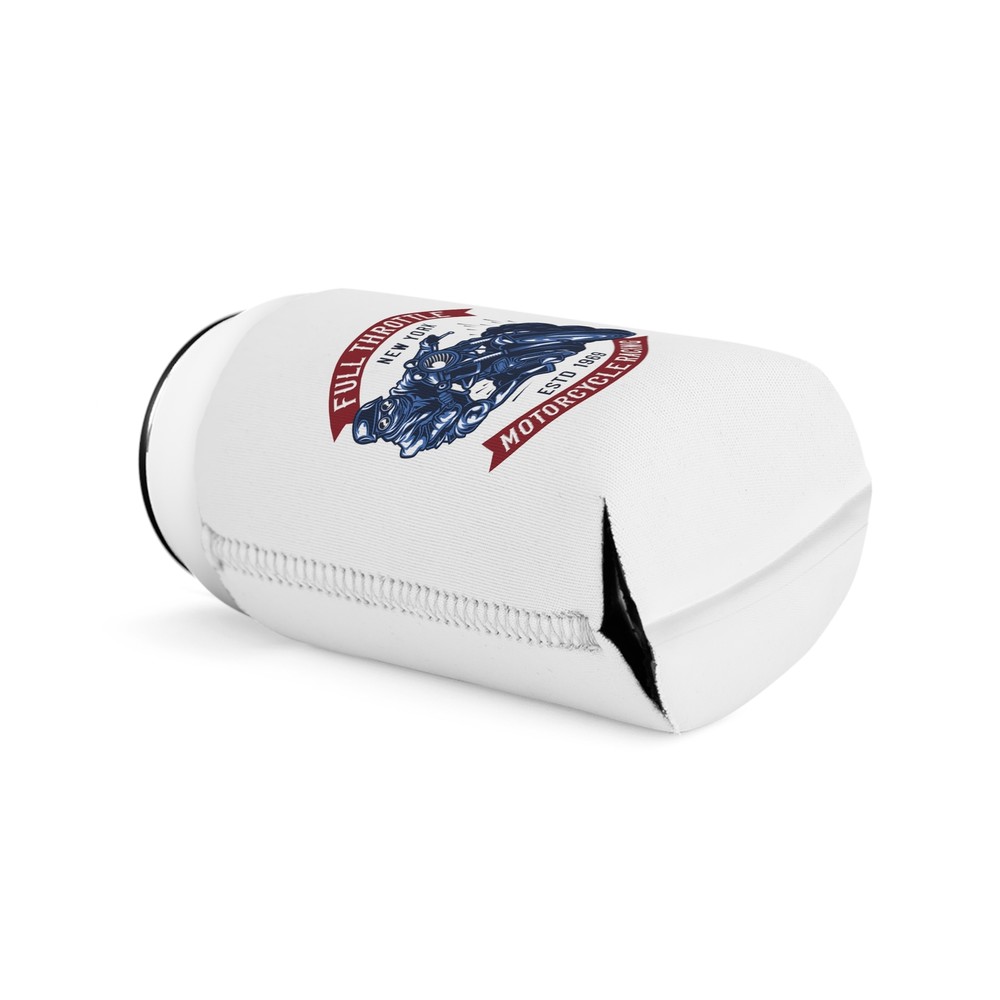 Full Throttle Motorcycle Racing - White Can Cooler Sleeve
