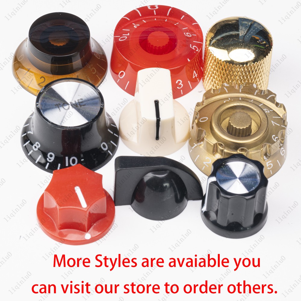 4 Pcs 60s Guitar Reflector Knobs Black/Silver Top Hat Knobs For LP Epiphone SG