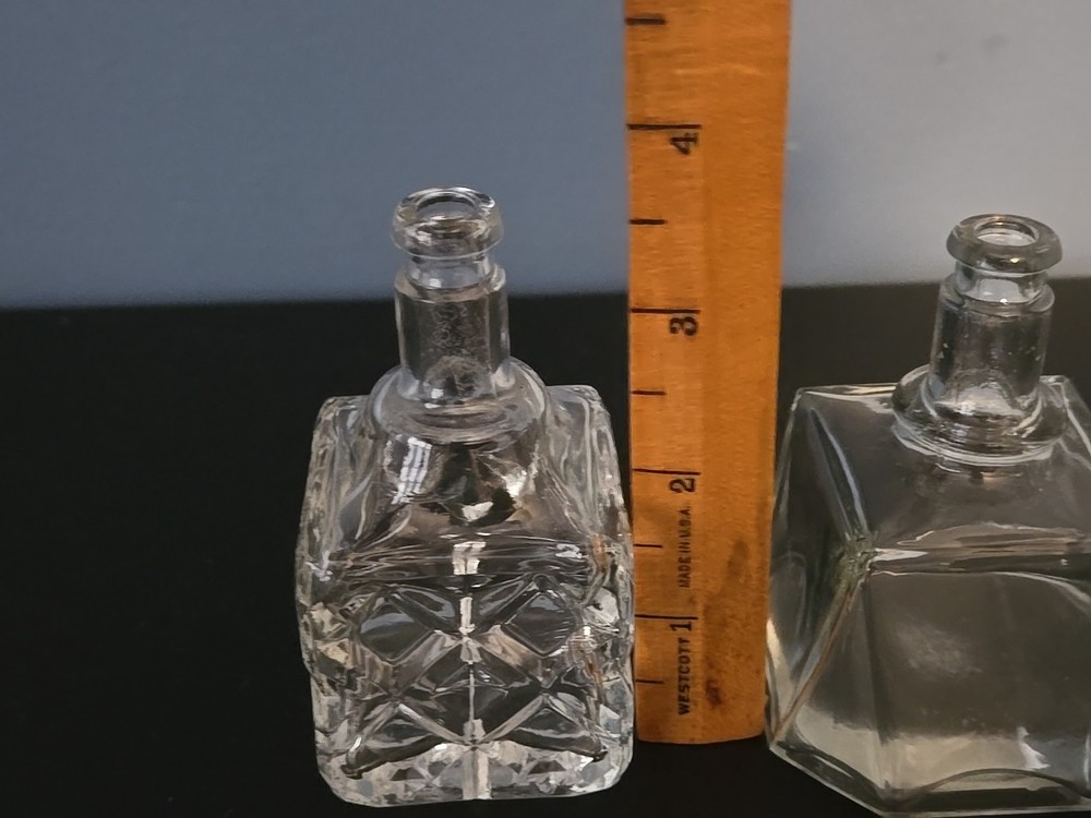 2 Cut Glass PERFUME BOTTLE Pair