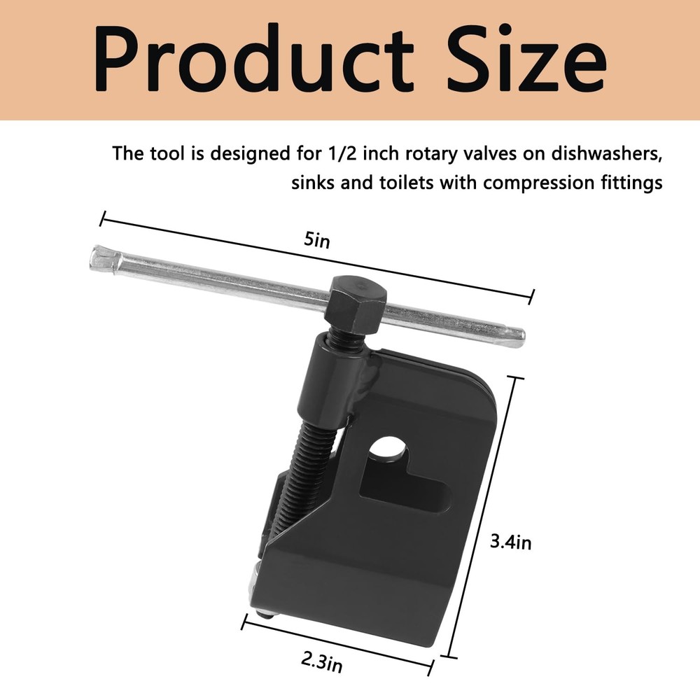 Compression Sleeve Puller Tool For Ferrule 1/2” Copper Water Black