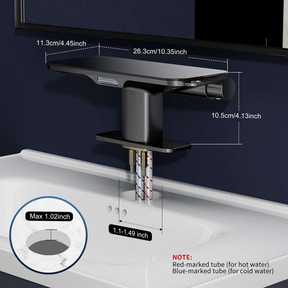 Single-Handle WaterfallBathroomSink Faucet, Elegance Modern Design