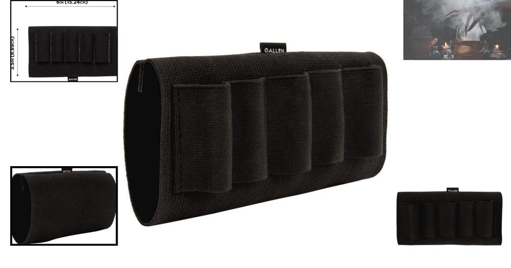 Durable Elastic Buttstock Shell Holder for Shotguns - Holds 9 Shells Securely