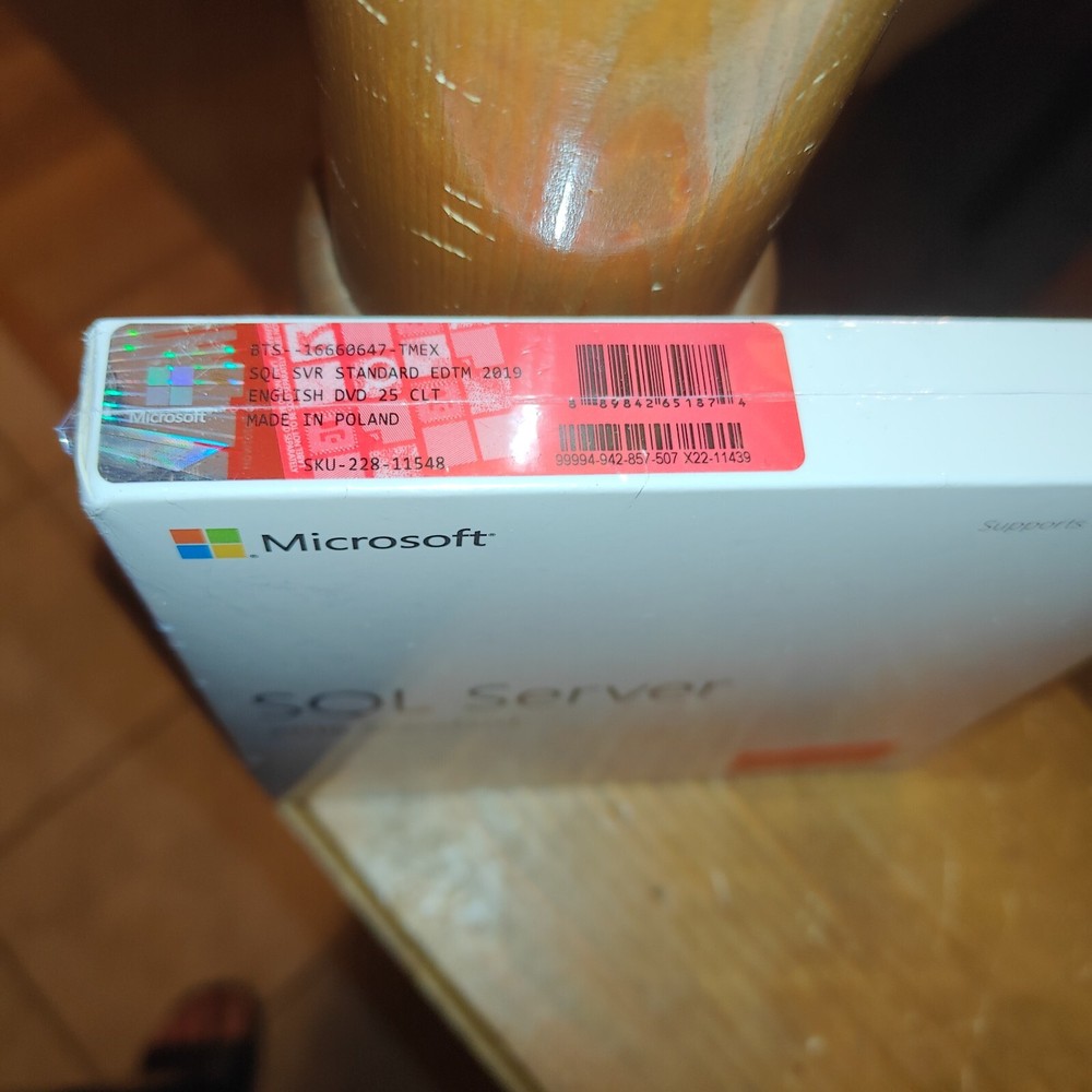 SQL Server 2019 Standard - 16 Core Full Box License, 10 User CALs (New Sealed)