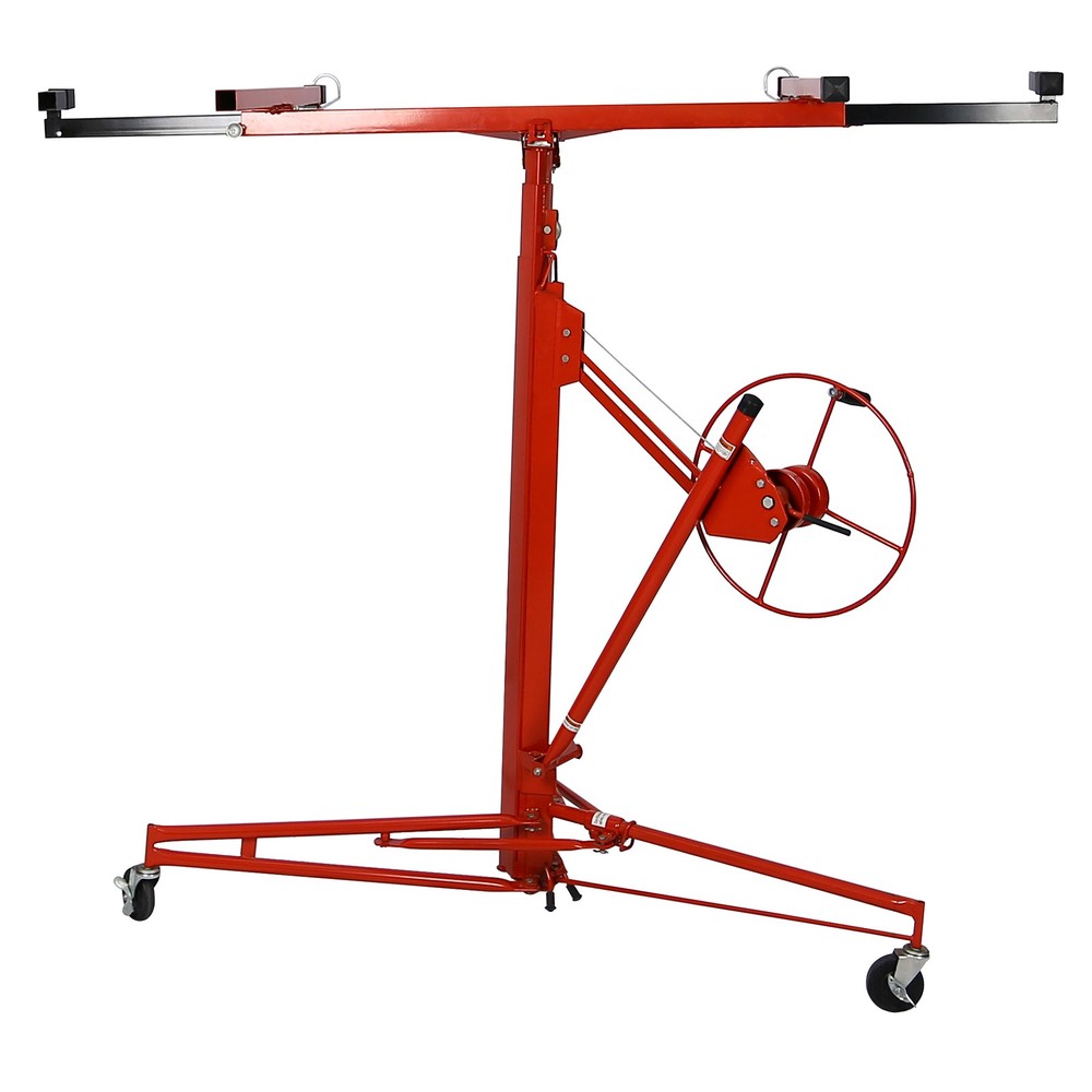 13' Drywall Rolling Lifter Panel Hoist Jack Caster Construction Lockable Tool us