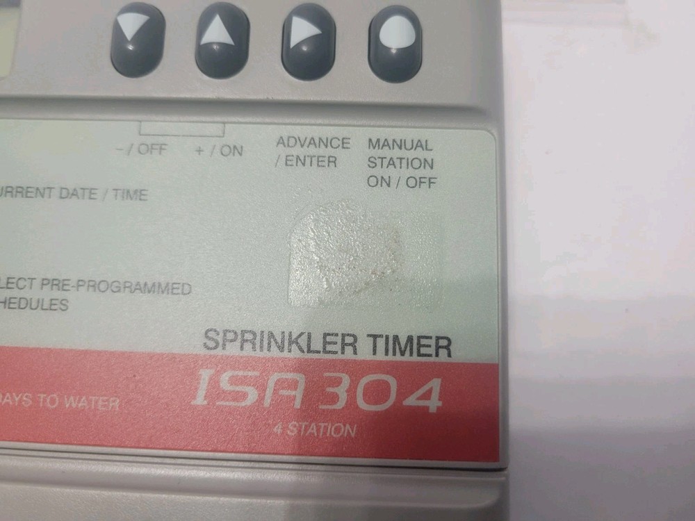 #M) Rain Bird Automatic Sprinkler Timer ISA-304 4 Station Controller Unit Only
