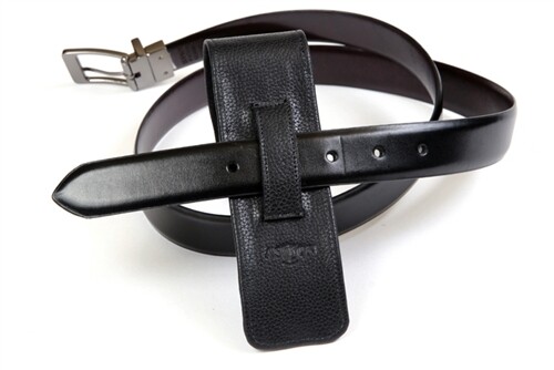 Leather Pen Holster - Black Double
