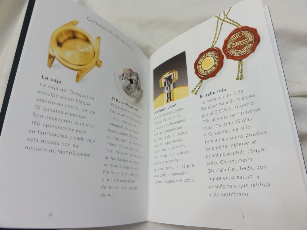 Authentic Rolex Manual Rolex Datejust ~ 2001 ~ Spanish