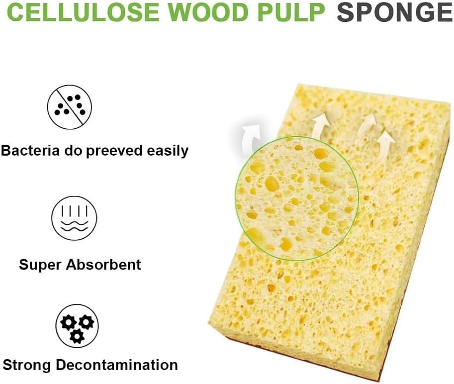 Eco Sponges Coconut & Cellulose Biodegradable Kitchen Scrubbers 12 Pack