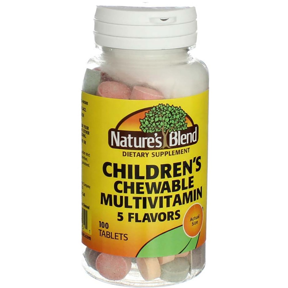 2 Pack Nature's Blend Multivitamin Chewable Tablets, Assorted Flavors, 100 Ct